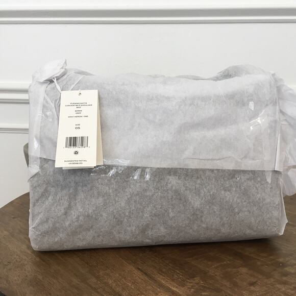 🆕 Tory Burch Fleming Convertible Shoulder GRAY HERON Matte Bag $598 - Picture 2 of 16